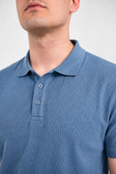 Premium Waffle-Texture Men's Polo - Coastal blue
