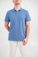 Premium Waffle-Texture Men's Polo - Coastal blue