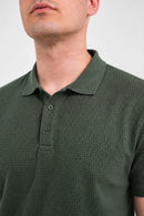 Premium Waffle-Texture Men's Polo - Sage Green