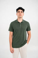 Premium Waffle-Texture Men's Polo - Sage Green