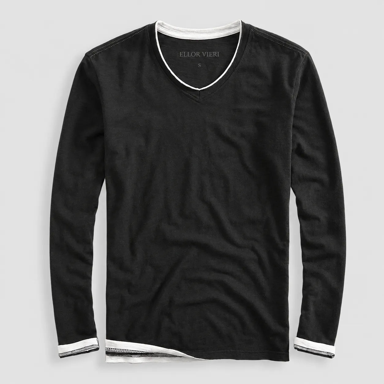 Ellor Cotton Long-Sleeve Shirt - Black