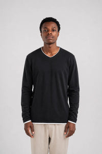 Ellor Cotton Long-Sleeve Shirt - Black