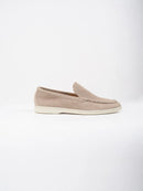 Ellor Suede Moc-Toe Loafer – Warm Taupe