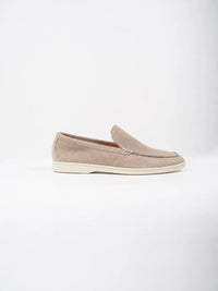 Ellor Suede Moc-Toe Loafer – Warm Taupe
