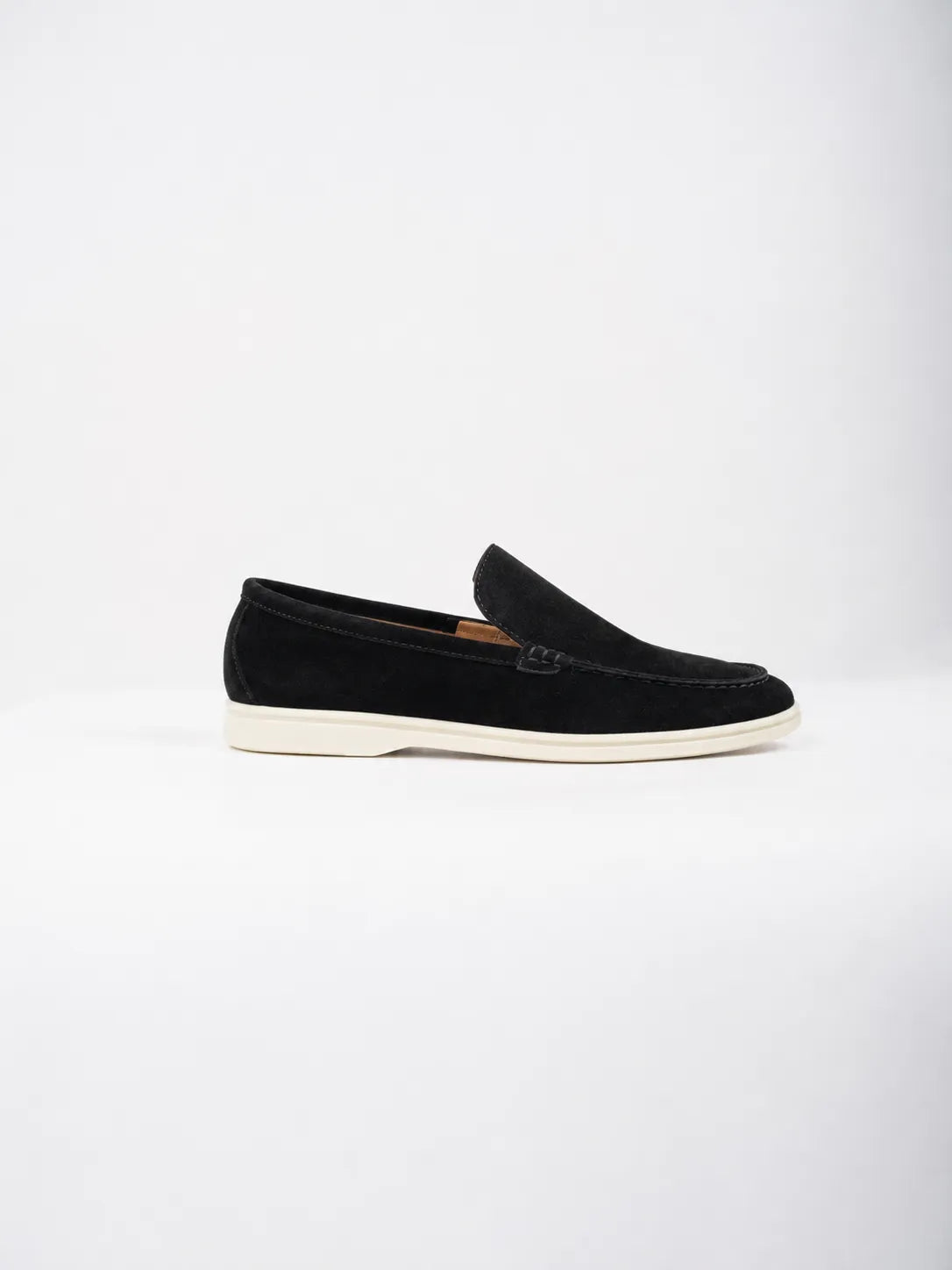 Ellor Suede Moc-Toe Loafer – Black