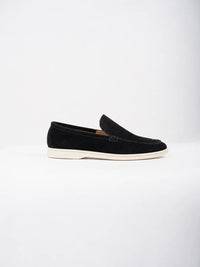 Ellor Suede Moc-Toe Loafer – Black