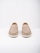 Ellor Suede Moc-Toe Loafer – Warm Taupe