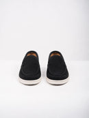 Ellor Suede Moc-Toe Loafer – Black