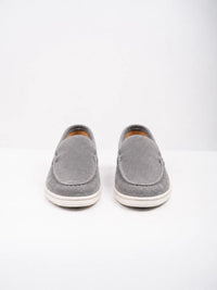 Ellor Suede Moc-Toe Loafer – Grey