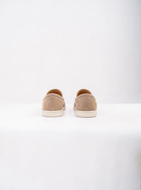Ellor Suede Moc-Toe Loafer – Warm Taupe