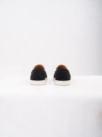 Ellor Suede Moc-Toe Loafer – Black