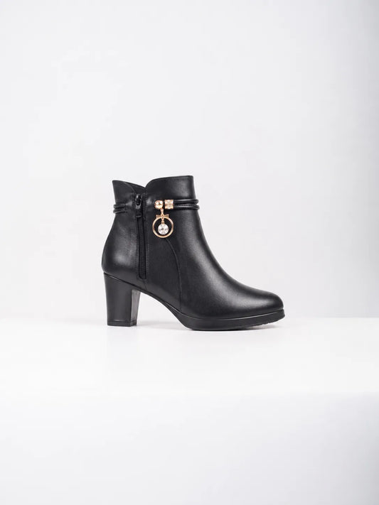 Bottine Ellor Jewel Charm – Noir jais