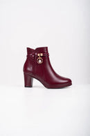 Ellor Jewel Charm Ankle Boot – Burgundy Wine