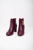 Ellor Jewel Charm Ankle Boot – Burgundy Wine