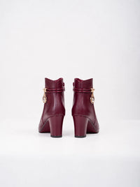 Ellor Jewel Charm Ankle Boot – Burgundy Wine