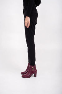 Ellor Jewel Charm Ankle Boot – Burgundy Wine