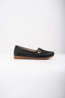 Ellor Embroidered Loafer Flat – Black