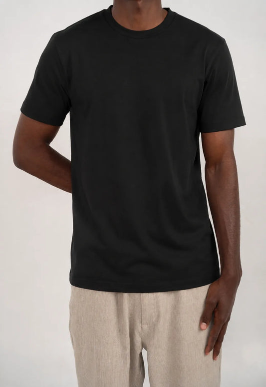 Essential Baumwoll-T-Shirt – Schwarz