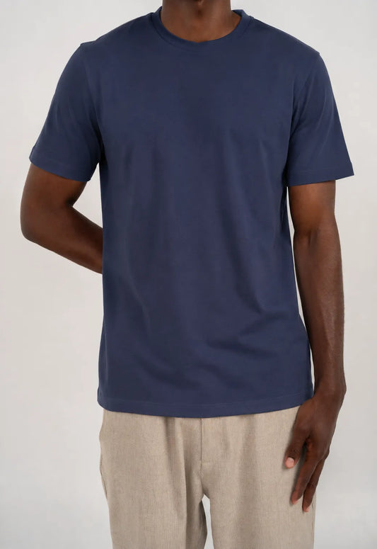 Essential Baumwoll-T-Shirt – Mitternachtsblau