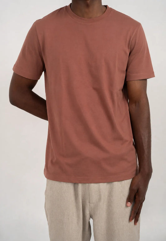 Essentielles Baumwoll-T-Shirt – Gebranntes Orange