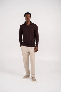 Ellor Quarter-Zip Pullover – Dark Chocolate