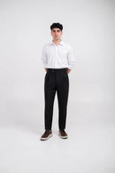 Ellor Tapered High-Waist Trousers – Black