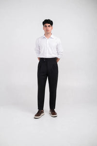 Ellor Tapered High-Waist Trousers – Black