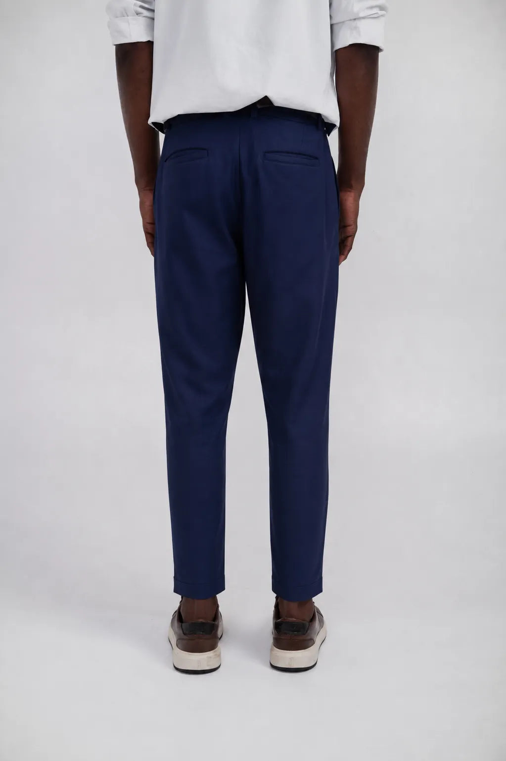 Ellor Tapered High-Waist Trousers  — Navy