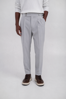 Ellor Tapered High-Waist Trousers – Grey
