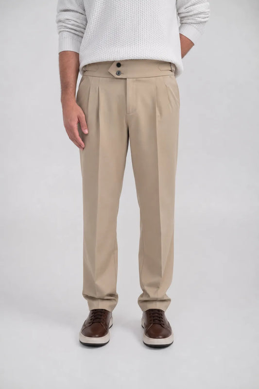 Ellor Hose mit hoher Taille und schmal zulaufendem Bein – Khaki