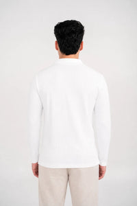 Ellor Long Sleeve Polo Shirt – White