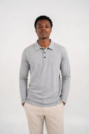 Ellor Long Sleeve Polo Shirt – Heather Grey