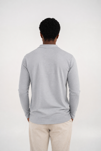 Ellor Long Sleeve Polo Shirt – Heather Grey