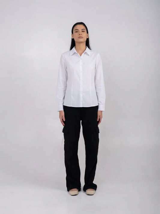 Chemise boutonnée Ellor Classic – Blanc