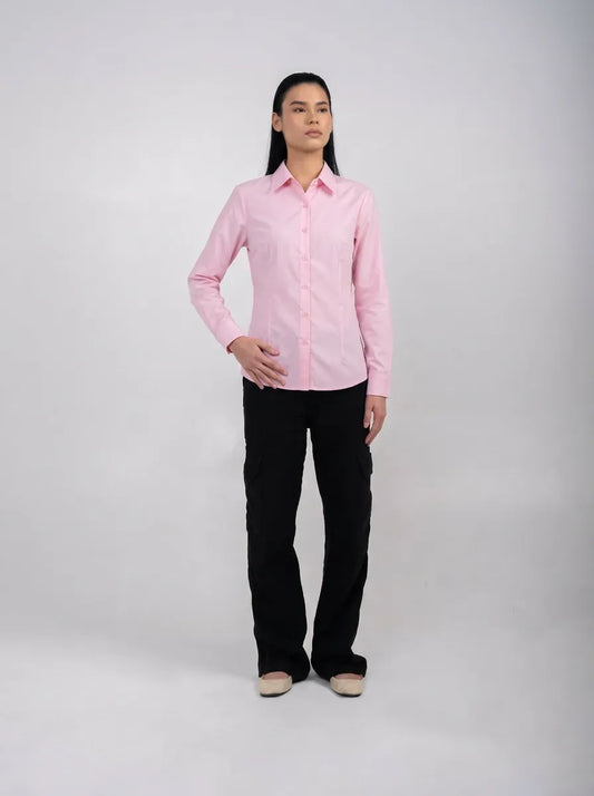 Chemise boutonnée classique Ellor - Rose