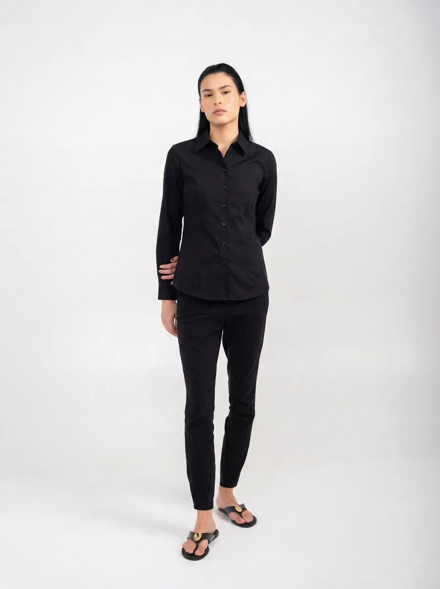 Ellor Classic Button Shirt - Black