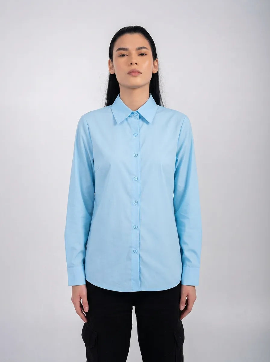 Ellor Classic Button Shirt – Sky Blue