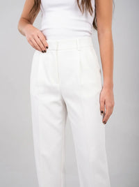 Ellor Wide Leg Trousers – Ivory White