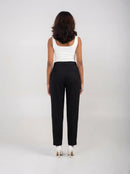 Ellor Pleated Pencil Trousers – Classic Black