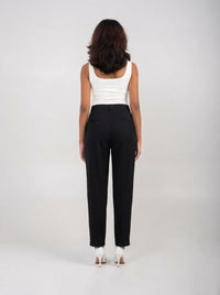Ellor Pleated Pencil Trousers – Classic Black