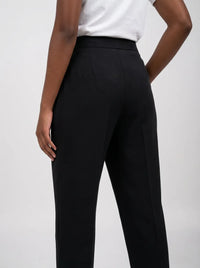 Ellor Pleated Pencil Trousers – Classic Black