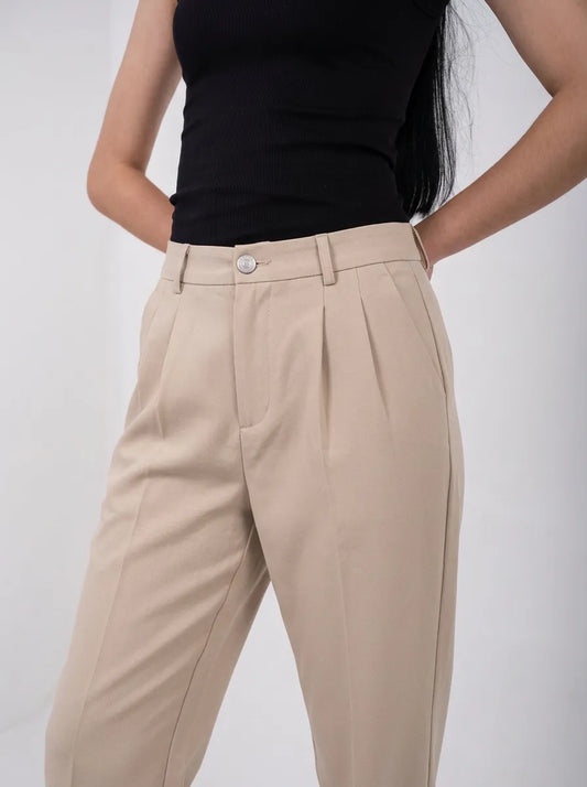Pantalon large Ellor – Beige sable