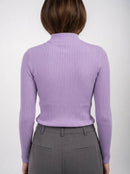 Ellor Ribbed Knit Top – Lilac Purple