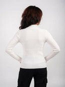 Ellor Ribbed Knit Top – White