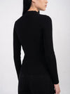 Ellor Ribbed Knit Top – Jet Black