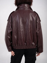 Ellor Oversized Moto Jacket – Burnt Umber
