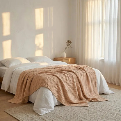 Soft Cotton Waffle Blanket