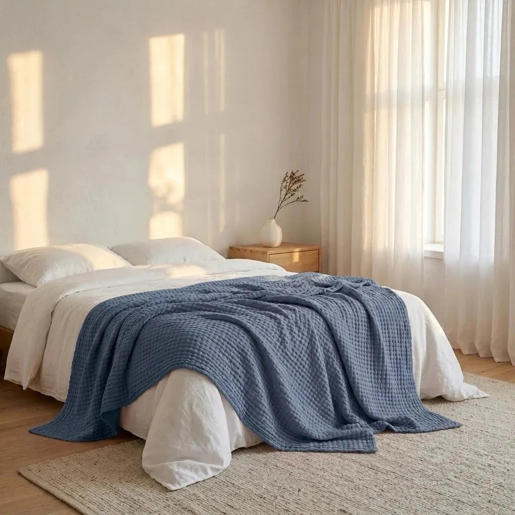 Soft Cotton Waffle Blanket