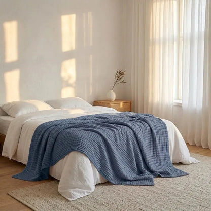 Soft Cotton Waffle Blanket
