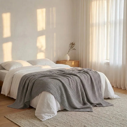 Soft Cotton Waffle Blanket